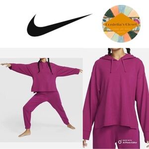 ❌SOLD❌#149 Nike Yoga Dri-FIT Fleece Stretch Relax Fit Hoodie in Berry Pink Small